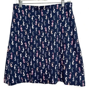 J.Jill seahorse print a-line cotton blend skirt. Size small